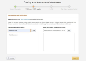 Amazon Associates Complete Review Enter Your Personal Details and Website Address